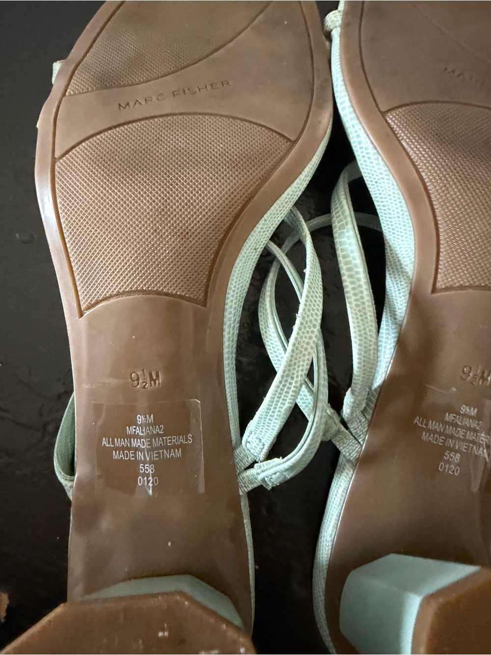 Marc Fisher Mint Strappy Square-Toe Heels - Picture 5 of 6